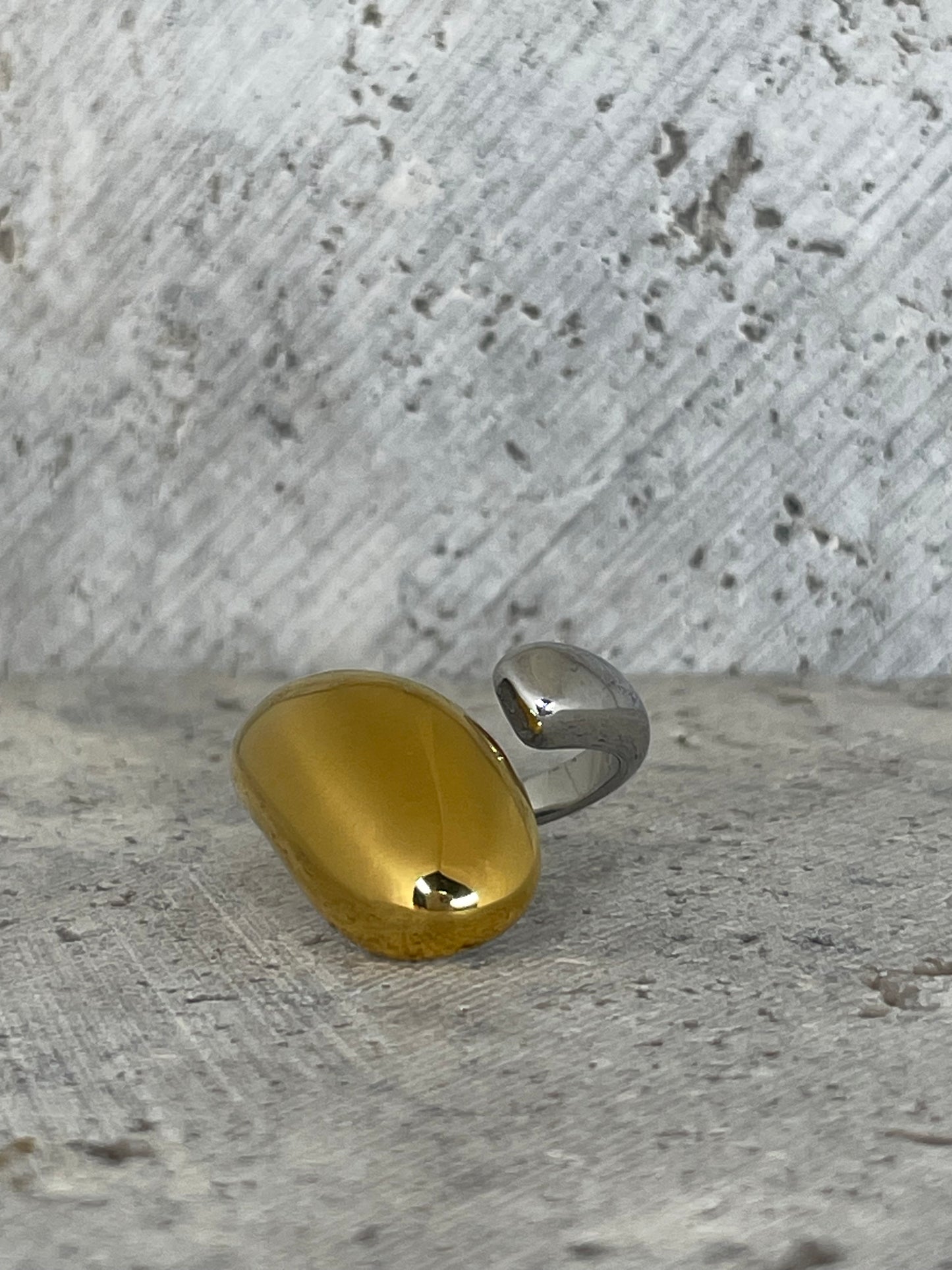 Two Tone Teardrop Ring (adjustable)