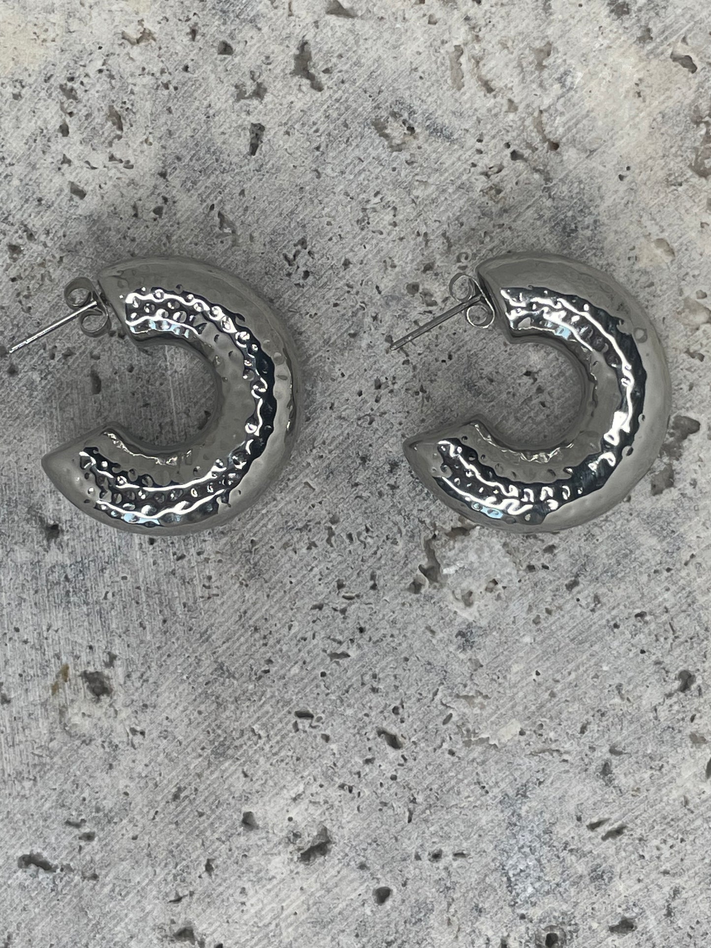 Hammered Chunky Hoops