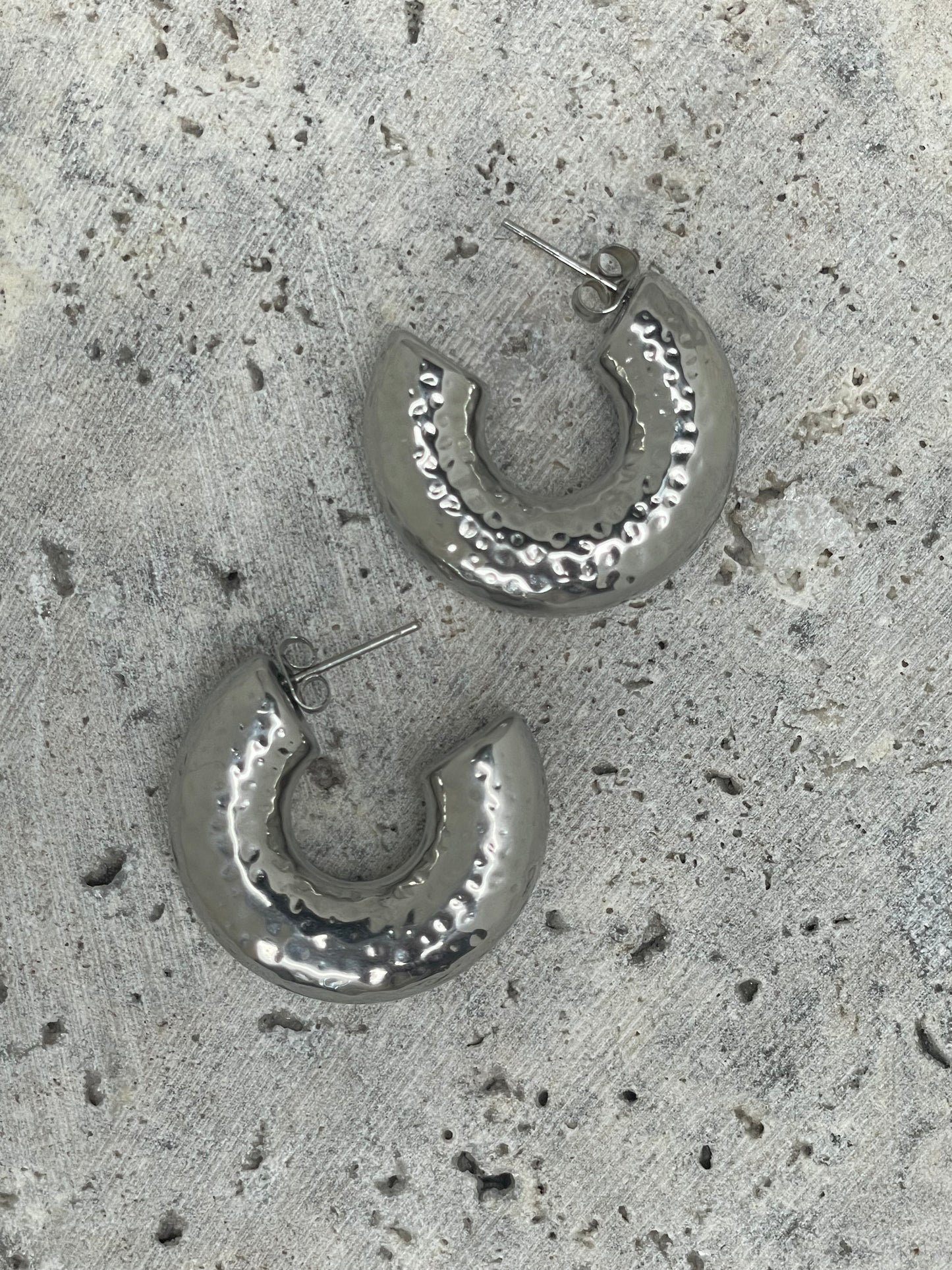 Hammered Chunky Hoops